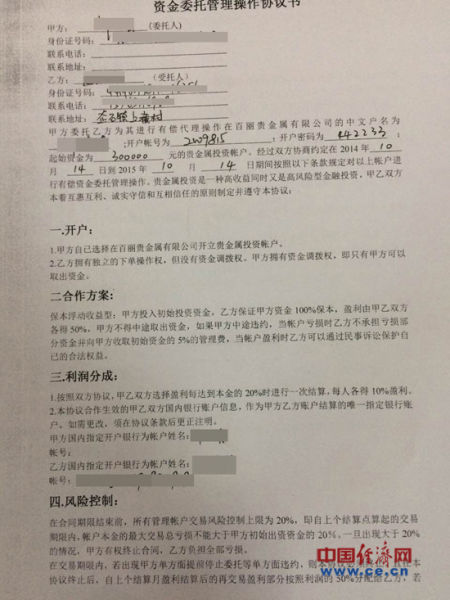 廣東大中或涉代客理財 客戶投資黃金兩月虧90%