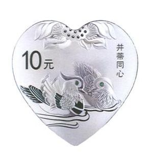30克心形精制銀質紀念幣背面圖案